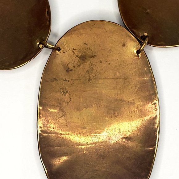 Artisan Bronze & Silver Tone Basketweave Necklace - Picture 7 of 10